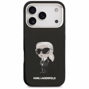 Karl Lagerfeld IML akvarelės Karl ir logotipo magnetinis dėklas telefonui iPhone 17 Pro - juodas
