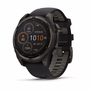 Išmanusis laikrodis Garmin Fenix 8 Sapphire Solar juodas/pilkas