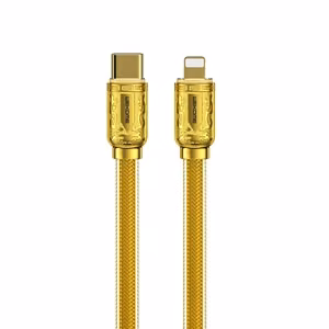 WEKOME WDC-163 Sakin Series USB-C–Lightning įkrovimo ir duomenų laidas, 1 m, PD 20 W, aukso spalvos