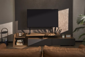 Gembird TVS-D90F-01 stalviršio televizoriaus stovas, 45–90 colių, juodas