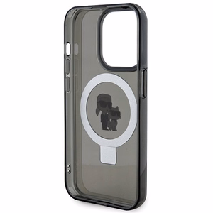 Karl Lagerfeld KLHMP15XHMRSKCK iPhone 15 Pro Max 6.7" juodas kietas dėklas su stovu Karl&Choupette MagSafe