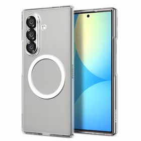 Spigen AirSkin Mag MagSafe dėklas telefonui Samsung Galaxy Z Fold 7 - skaidrus ir baltas