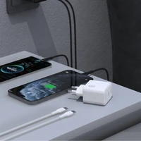 Dudao A28PCEU PD 45W GaN 2xUSB-C Wall Įkroviklis with USB-C Laidas - Baltas