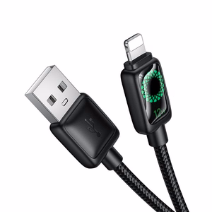 Kabelis su LCD ekranu USB A-Lightning Hoco 2,4A 1,2 m U146 juodas