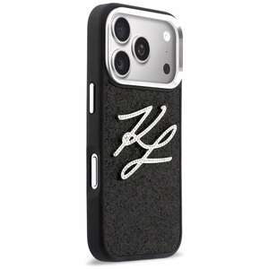 Karl Lagerfeld IML Glitter KL Diamond Logo Dėklas for iPhone 17 Pro - juodas