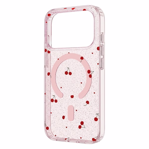 Cherry Mag dėklas skirtas iPhone 17 6,3'' su blizgučiais