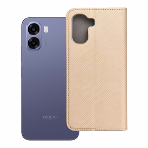 Atverčiamas Smart Case Book dėklas, skirtas Oppo A6x, auksinis