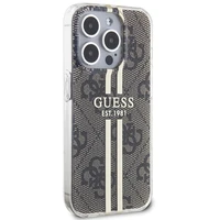 Guess IML 4G Gold Stripe dėklas telefonui iPhone 15 Pro - rudas
