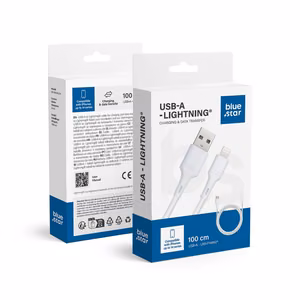 Cable USB A to Lightning Blue Star 2,4A 1 m DC-001AL2.4 white