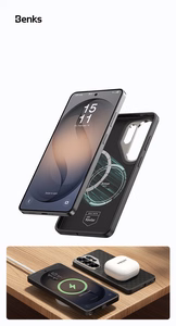 Benks Magnetic Armor Pro Armor Grid Kevlar Dėklas Metal Frame 600D (H048) for Samsung Galaxy S26 juodas