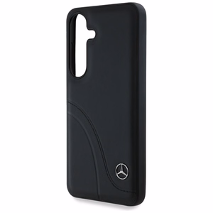Mercedes Odinis Kreivės siūlės dėklas Samsung Galaxy S25 - juodas