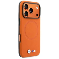 BMW case for IPHONE 17 Pro Max compatible with MagSafe BMHMP17X25PFWSMO (PU FW Metal Logo) orange