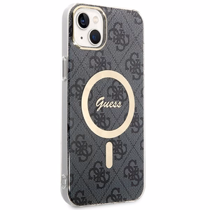 Guess GUBPP14MH4EACSK 4G Print MagSafe dėklo ir įkroviklio rinkinys, skirtas iPhone 14 Plus 6.7", juodas