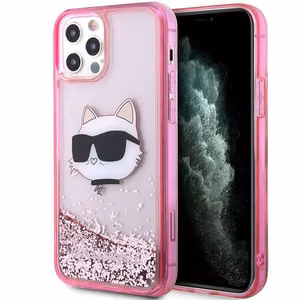 Karl Lagerfeld KLHCP12MLNCHCP iPhone 12/12 Pro 6.1" розовый/розовый жёсткий чехол Glitter Choupette Head