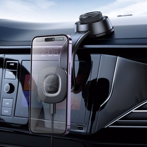Automobilio telefono laikiklis indukcinis Hoco 15W centrinė konsolė HW31 juodas