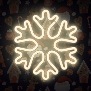 Forever Light FLNE20 snowflake-shaped Christmas LED neon light, white