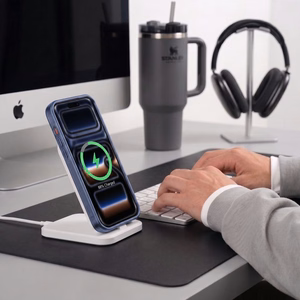Tech-Protect MagPrime MagSafe CC dėklas, skirtas iPhone 18 Pro / 17 Pro, matinis tamsiai mėlynas