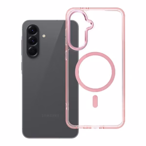 Dėklas Samsung A56 Frame Clear Hybrid Mag Cover suderinamas su MagSafe pudrinė rožinė