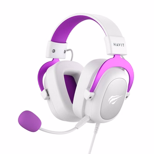 Havit H2002d - žaidimų ausinės, baltos ir violetinės