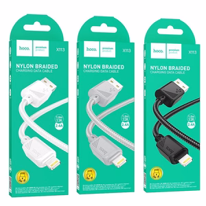 Кабель USB A to Lightning Hoco 2,4A 1 m X113 белый