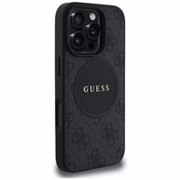 Guess 4G Circle Classic Logo Magnetinis dėklas telefonui iPhone 16 Pro Max - juodas