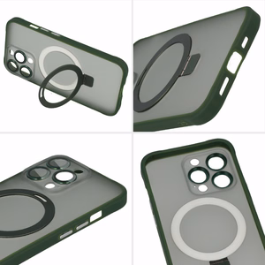 Tel Protect Magnētinis MagSafe su stovu dėklas telefonui iPhone 15 žalias