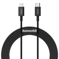 Baseus kabelis Superior PD USB-C - Lightning 2,0m juodas 20W