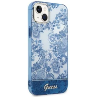 Guess GUHCP14MHGPLHB iPhone 14 Plus 6.7 "mėlynas/mėlynas kietas dėklas Porcelain Collection