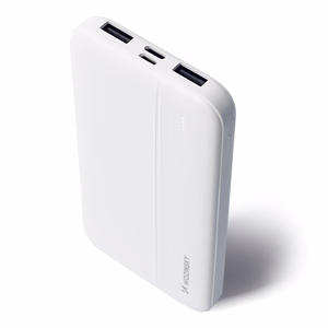 Išorinė baterija Wozinsky Li-Po 10000mAh 2x USB balta (WPBWE1)