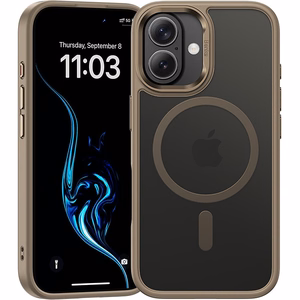 Benks magnetinis Mist dėklas telefonui su metaliniu rėmeliu, skirtas Iphone 16, titano spalvos