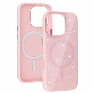 Magnetinis Itin Plonas Blizgus dėklas Iphone 15 Pro šviesiai rožinė