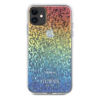 Guess IML Faceted Mirror Disco Iridescent dėklas telefonui iPhone 11 / Xr - įvairiaspalvis
