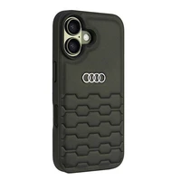 Audi Sintetinės odos iPhone 16 6.1" juodas/juodas kietas dėklas AU-TPUPCIP16-GT/D2-BK
