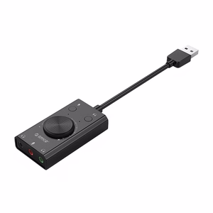 Orico SC2 išorinė daugiafunkcinė garso plokštė su USB-A - juoda