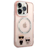 Karl Lagerfeld KLHMP14XHKCP iPhone 14 Pro Max 6.7 "kietasis dėklas rožinis / rožinis Karl & Choupette aliuminis Magnetinis