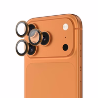 Benks grūdintas stiklas DR Sapphire Lens Protector kamerai iPhone 17 Pro/17 Pro Max (3 lęšiai) oranžinis