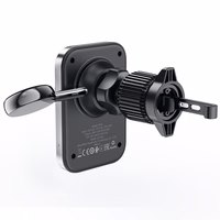 Acefast D18 automobilinis laikiklis su MagSafe / Qi indukciniu įkrovikliu + USB-A USB-C kabelis - juodas