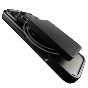 Puro Book Mag MagSafe odinis dėklas su flapu ir kortelių skyreliu iPhone 16 Pro Max - juodas