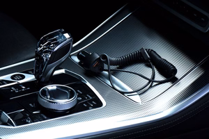 FORCELL F-ENERGY Carbon CC50-1AC automobilinis įkroviklis USB A su kabeliu Type C PD QC3.0 3A 38W juodas