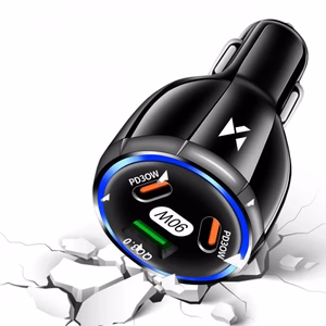 Automobilinis įkroviklis Wozinsky WCCCA juodas 90W (2xPD / 1xQC3.0)
