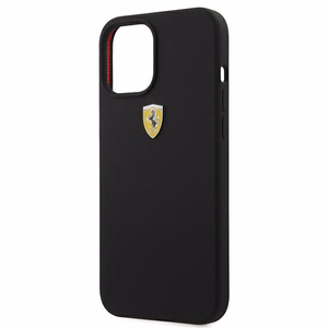 Ferrari FESSIHCP12LBK iPhone 12 Pro Max 6.7" juodas/juodas kietas dėklas On Track Silicone
