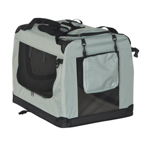 Foldable pet carrier bag, size XXL, 90 x 61 x 65 cm, grey, REBEL ANIMALS
