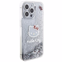 Hello Kitty skysto blizgučio pakabukai Kitty Head dėklas telefonui iPhone 15 Pro Max - sidabrinis