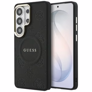 Guess case Saffiano Peony Embossed Ring MagSafe for Samsung Galaxy S26 Ultra black