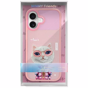 Nimmy Cool&Cute 2.0 Katės dėklas telefonui iPhone 17 - rožinis