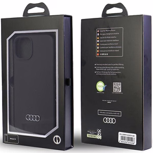 Audi silikoninis dėklas telefonui iPhone 14 6.1" juodas/juodas kietas dėklas AU-LSRIP14-Q3/D1-BK