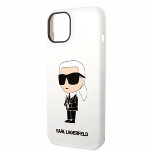 Karl Lagerfeld KLHCP14MSNIKBCH iPhone 14 Plus 6.7" kietasis dėklas baltas/baltas Silikoninis Ikonik