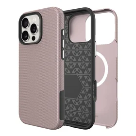 Dėklas Perfectionists Triangle Mag Case Apple iPhone 15 Pro rožinio aukso