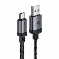"Acefast C20-04" USB-A - USB-C kabelis 480Mb/s 3A 1,2 m - juodas
