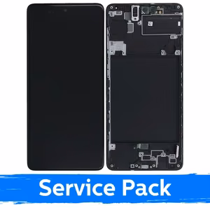Ekranas skirtas Samsung A715 A71 juodas su rėmeliu (Service Pack)